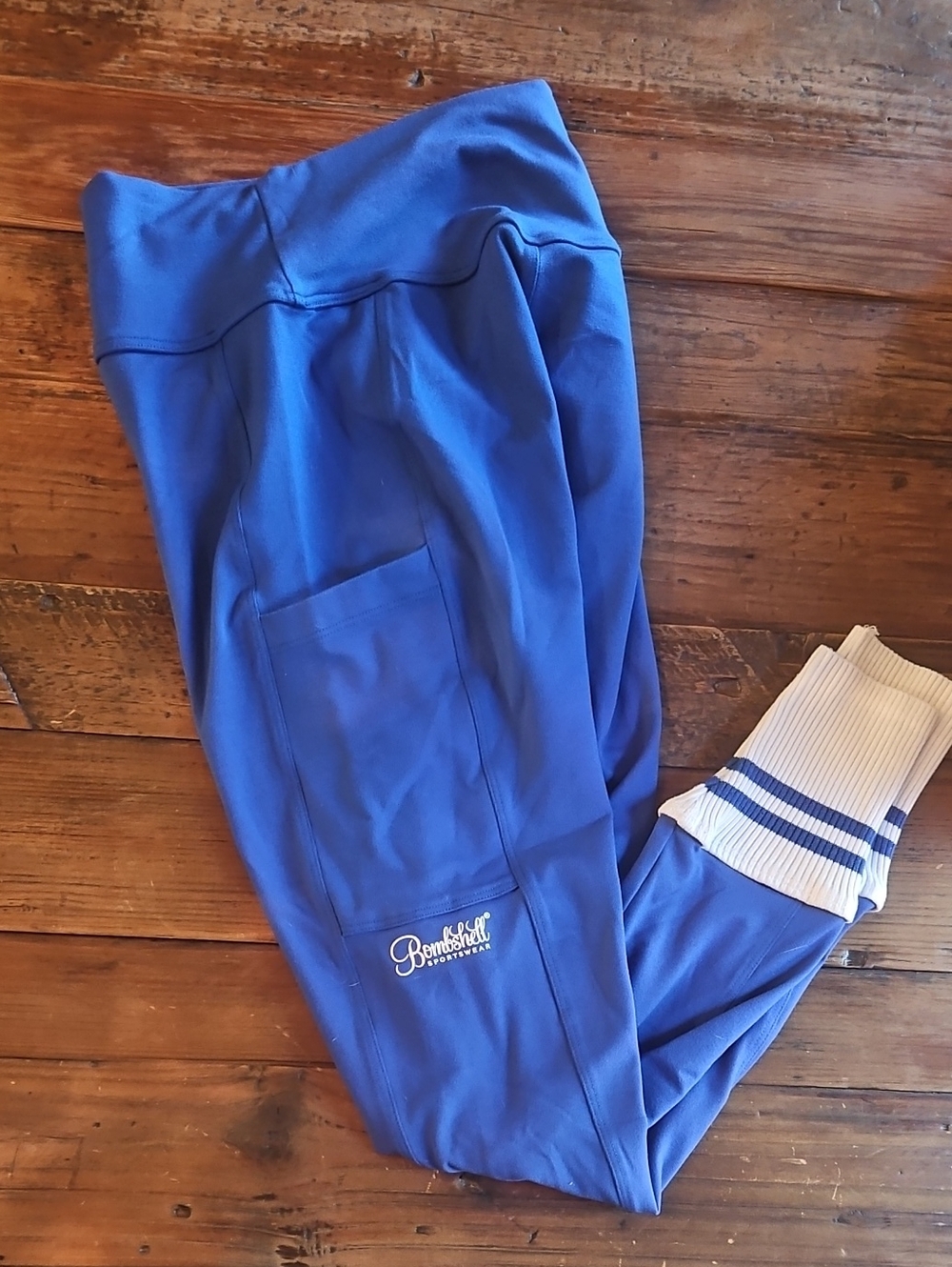 Bombshell Sportswear Blue Ladies' Jogger Sweatpants with Ribbed Ankles